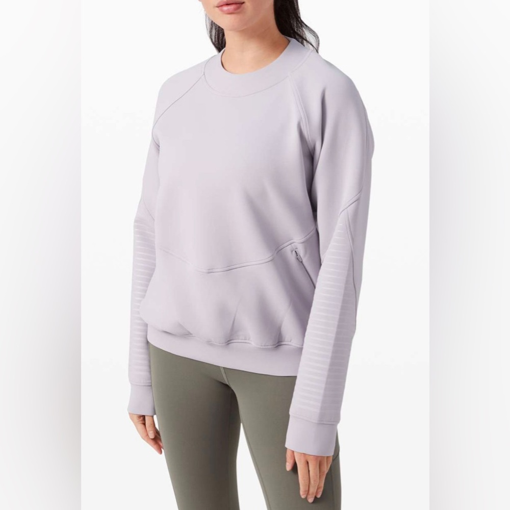 LULULEMON city sweat crew spacer iced iris light purple size 4
